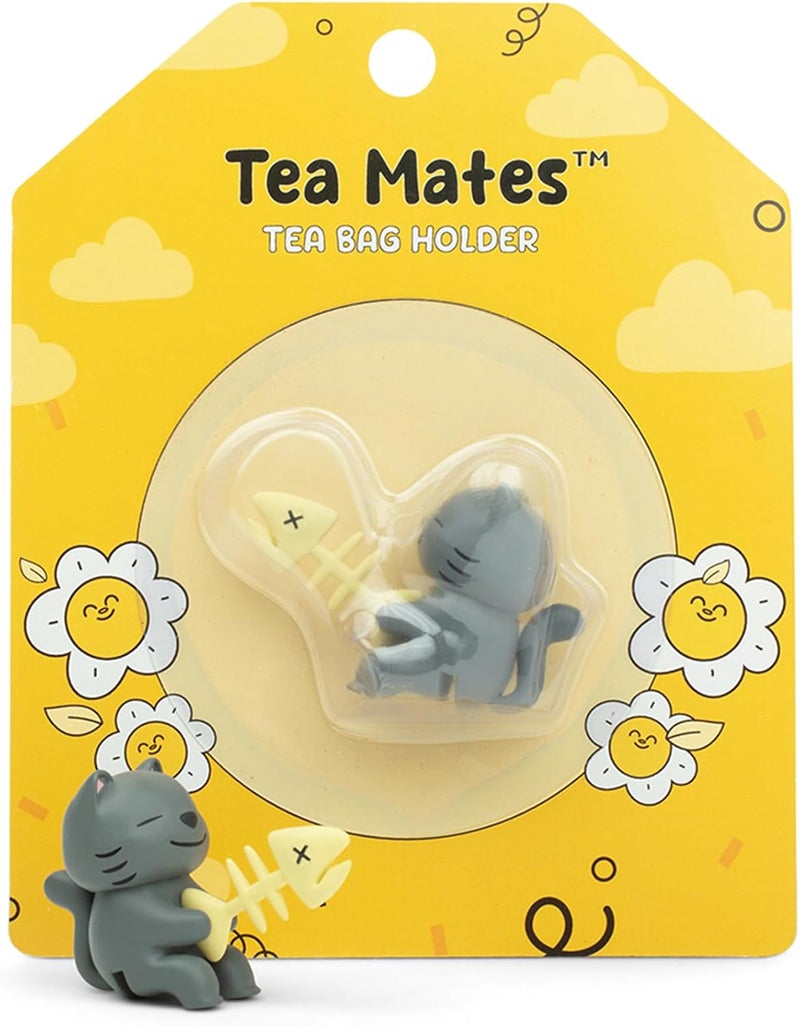 Tea Mates 1 قطعة قطة صيد لطيفة - حامل كيس الشاي وموضع الخيط - ملحقات الشاي للفنجان والكوب - فكرة هدية فريدة ومضحكة - علامة مشروب على شكل تمثال حيواني - Image 5